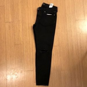 Skinny black banana republic distressed jeans